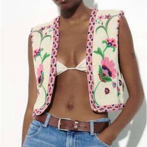 Zara embroidered vest